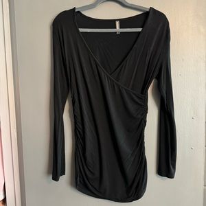 Long Sleeve V-Neck Wrap Style Shirt